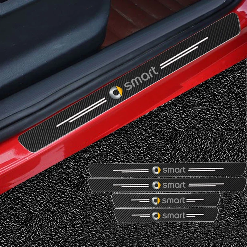 

Carbon Fiber Protector Strip Sticker Auto Bumper Door Sill Anti-stepping Decal for Smart Fortwo Forfour 453 451 450