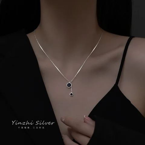 Женское круглое ожерелье из серебра 925 пробы