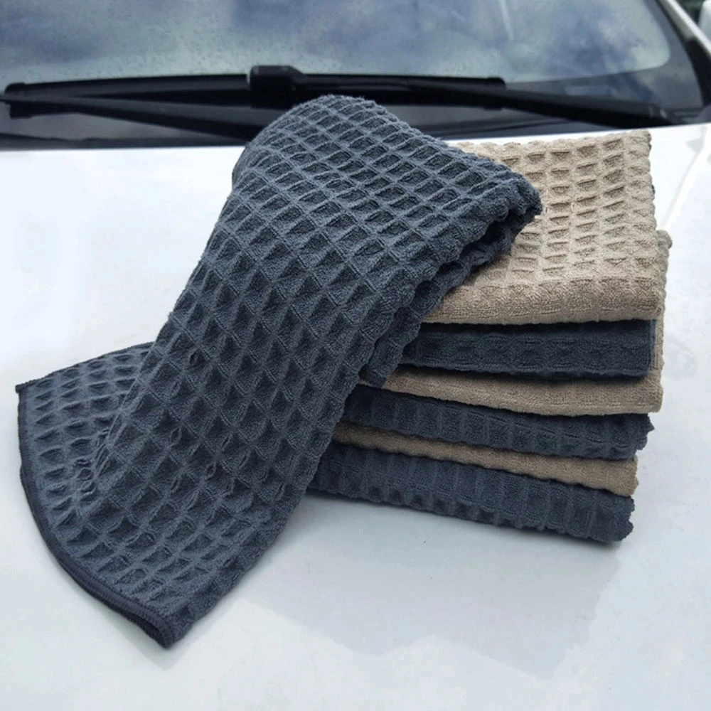 

New 1 Thick Waffle Style Professional PremiumSoft Absorbent Car Care Microfiber Towel Polishing Detailing Car Cleaning Wash Tool