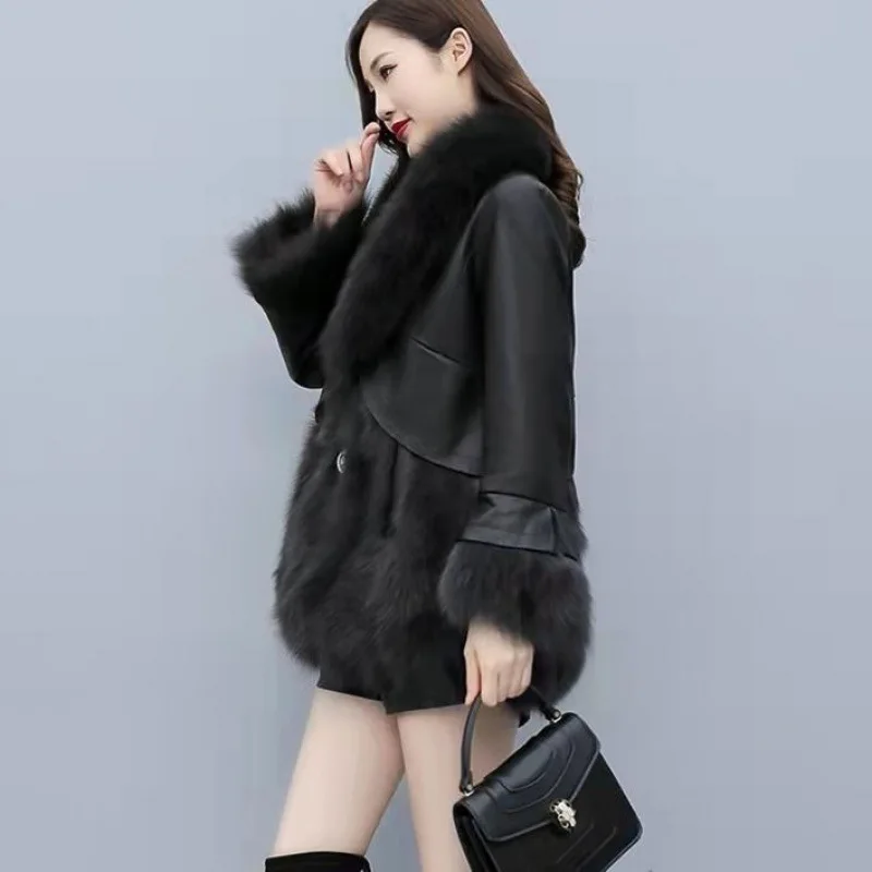 New Product Women Coat Coats Fur Mink Fur Thick Winter High Street Other Slim Real Fur Fur Coat Women