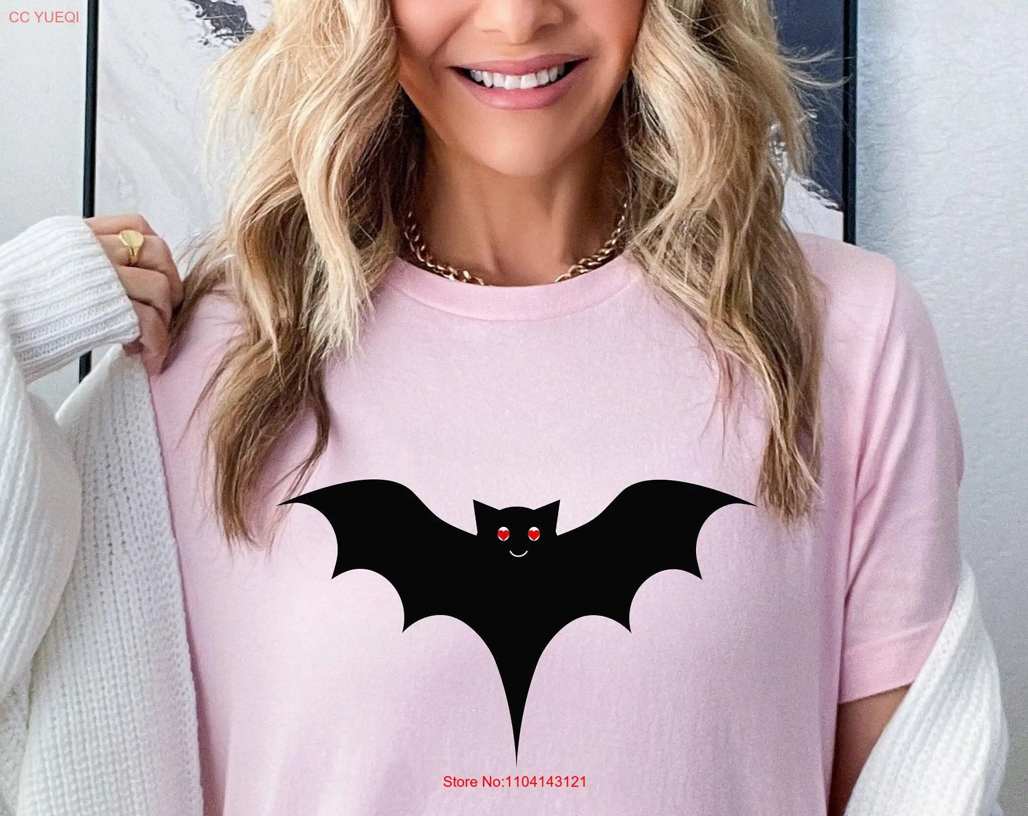 Футболка Valentine Batty for You с сердечками Love Eyes Whimsigoth Bat Lover Джерси длинными или