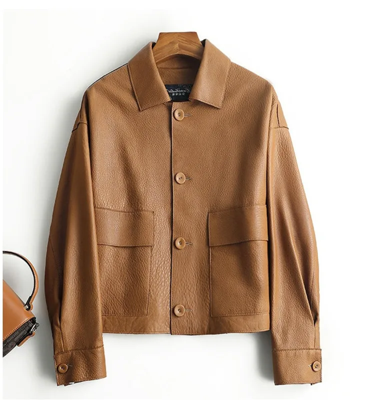 

2023 Sheepskin Jacket Women's Genuine Leather Real Leather Jackets Woman Spring Autumn Leather Coat Streetwear Chaqueta