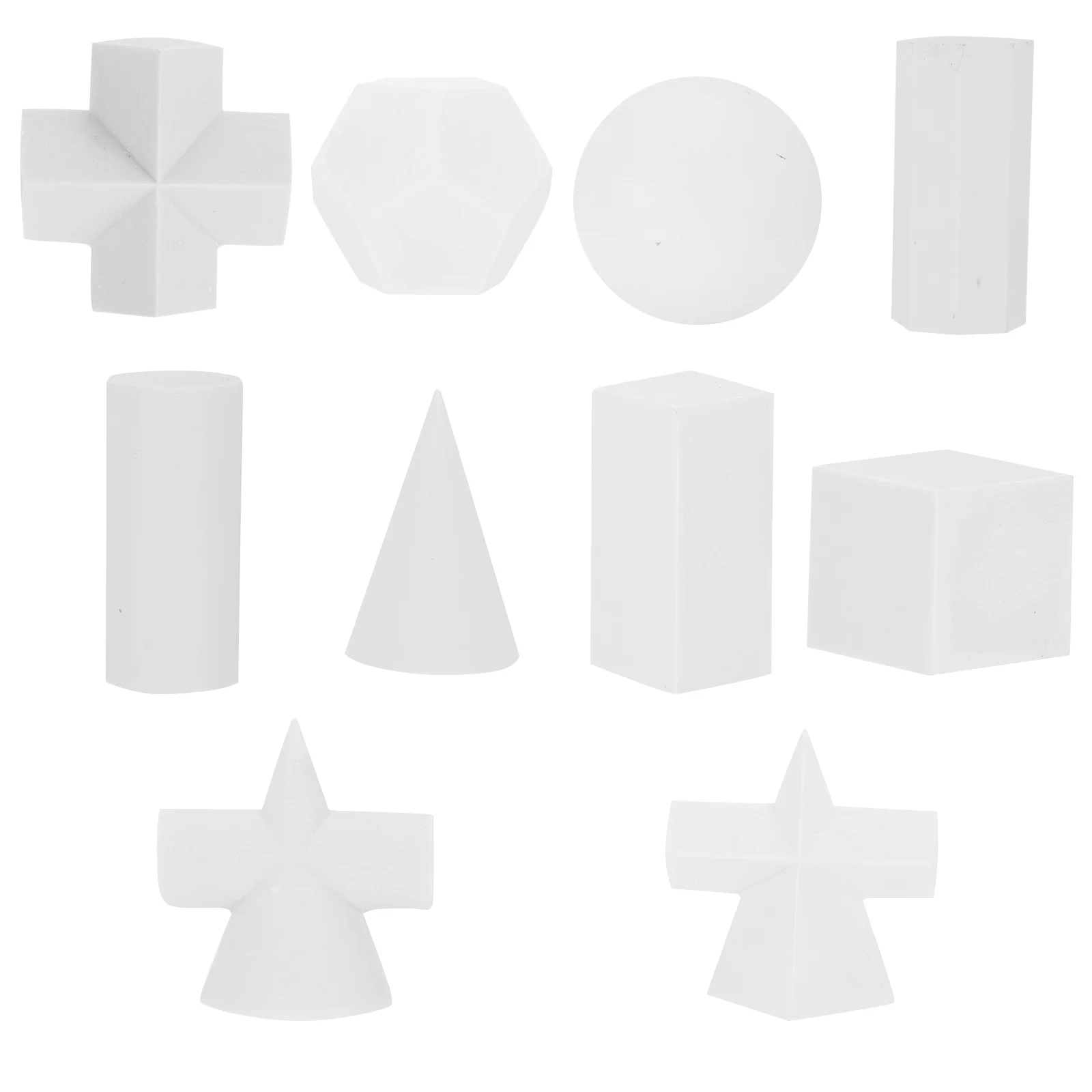 

10 Pcs Statue Decor Sketch Geometry Resin Geometrical Sculpture Mold Tool White Office