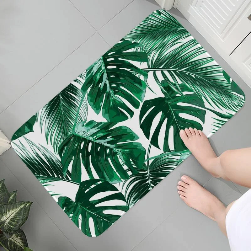

Carpet Anti-slip Soft Rug Doormat Floor Mats 3D Decoration Tropical Palm Leaf Cactus Lounge Rug Prayer Rug Parlor Mat