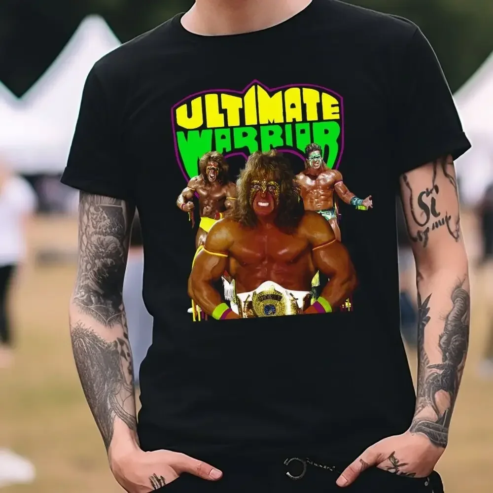 Черная футболка с надписью The Ultimate Warrior WWE