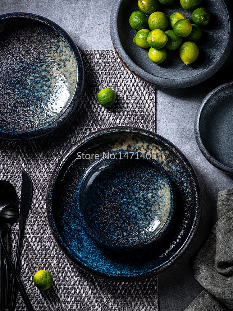 

Creative Kiln Into Ceramic Plates and Dishes Japanese-style Household Dishes Rice Dishes Western Food Steak Dishes Salad Dishes
