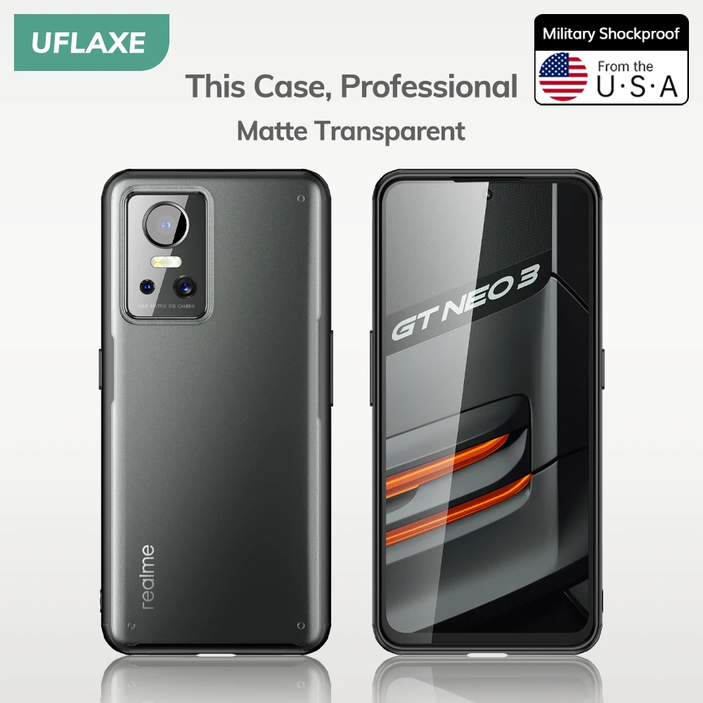 

UFLAXE Original Shockproof Hard Case for Realme GT Neo 3 anti-yellow Matte Transparent Back Cover Casing