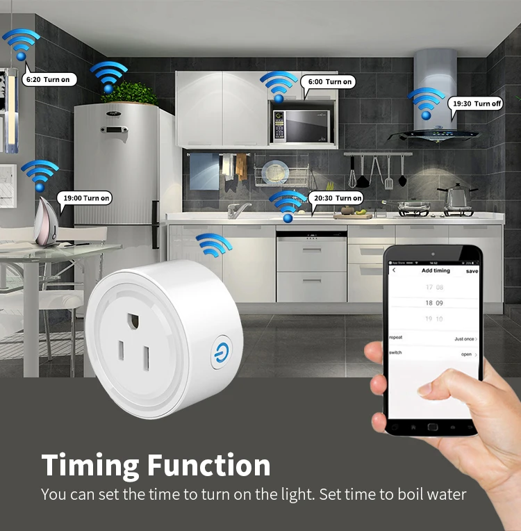 

Умная розетка с Wi-Fi и таймером, 16 А