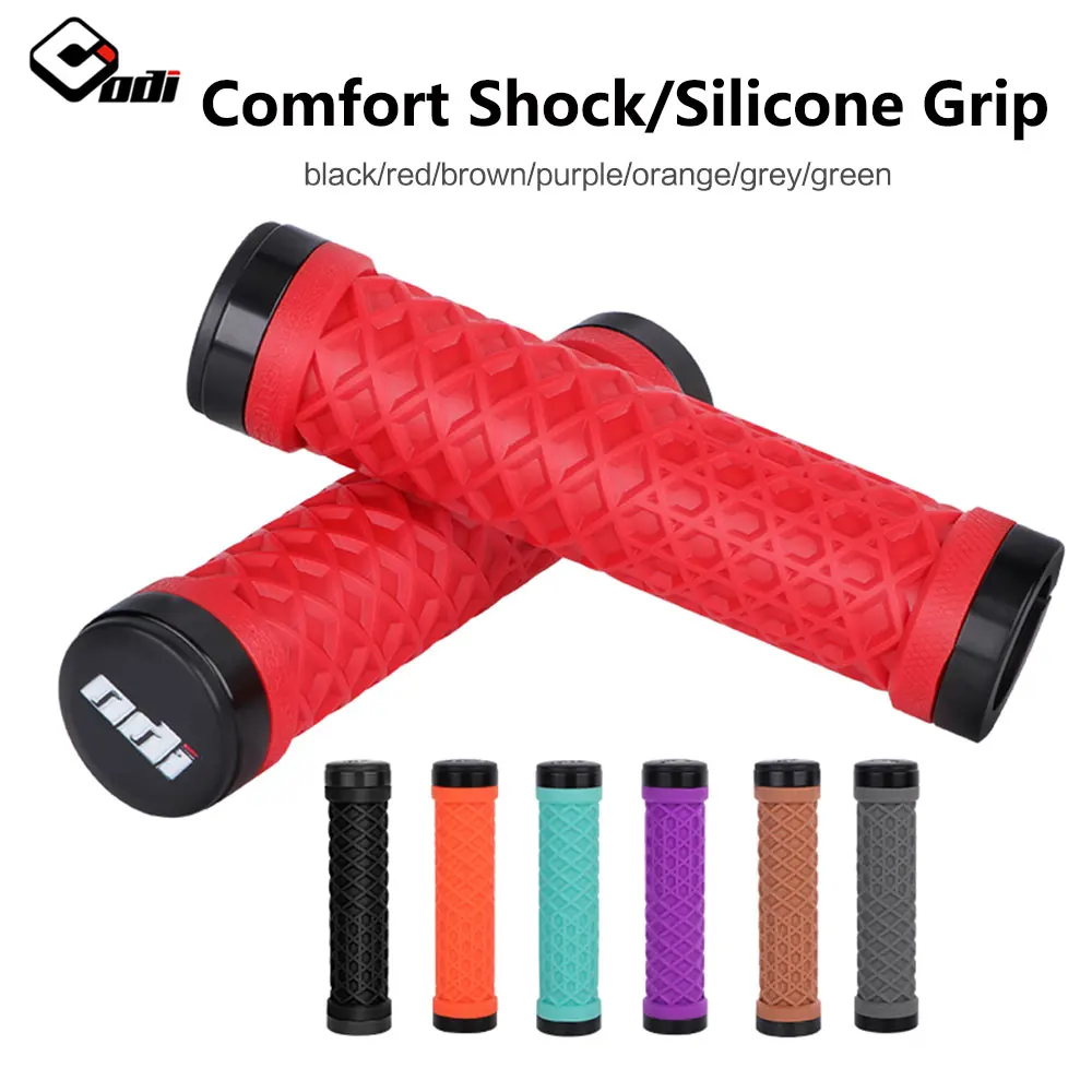 

ODI Lock on Grips Anti-slip shock for MTB Mountain Bike Handlebar Mountain Bike Grips Alluminium Alloy+Silica Gel ODI Grips