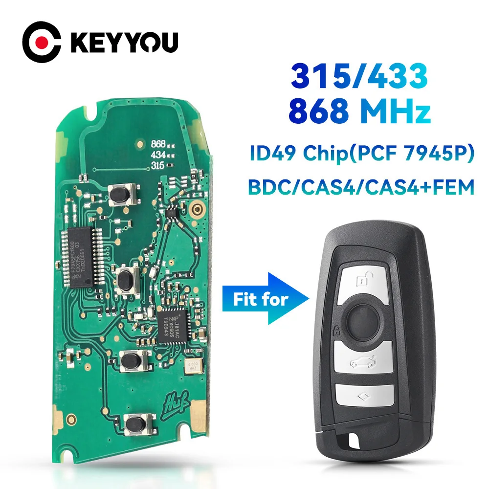 

KEYYOU Car Remote Key For BMW 5 7 F Series X5 X6 F20 F21 F30 F31 CAS4 CAS4 315 434 868 MHz Keyless Entry