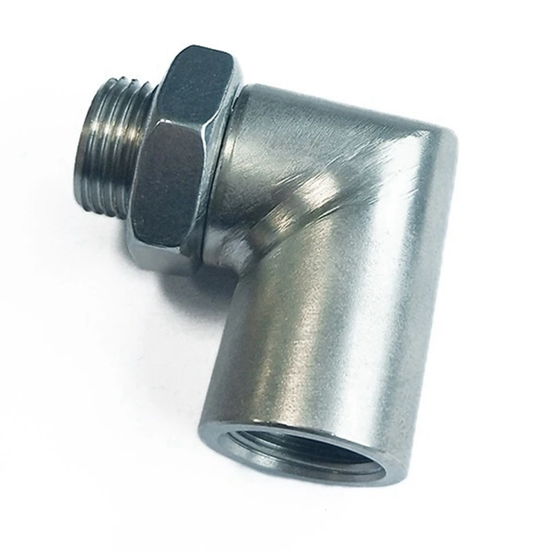 

2X 90 Degree Car Modified Exhaust Pipe Extension Joint Right Angle Adapter M18X1.5 Connector Oxygen Sensor Interface