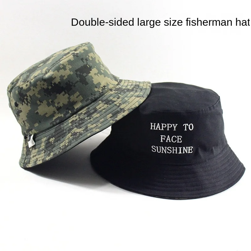 Big Head Men Large Size Sun Bucket Hat Women Fisherman Bob Pure Cotton Panama Cap Plus Size Bucket Hats 58-60cm 60-62cm 63-65cm