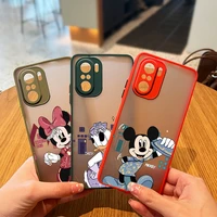 disney mickey minnie art for xiaomi redmi k40 k30 k20 10x 10 9c 9t 9a 9 8a 8 7a 7 6a 6 pro 5g frosted translucent phone case