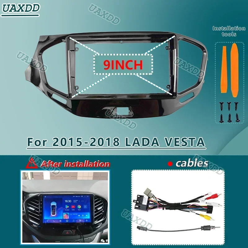 Автомобильное радио для LADA VESTA 2015-2018 9 дюймов LHD UV черное Android DVD стерео аудио экран