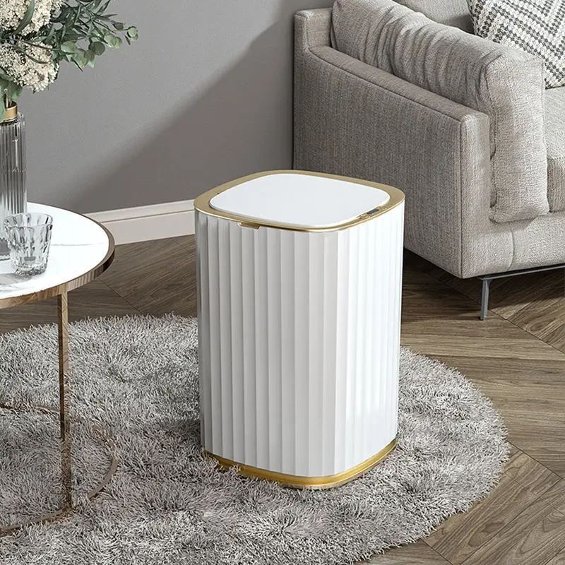

With Sensor Bathroom Smart Can Household Bedroom Wastebasket Toilet Golden Automatic Kitchen Lid Bin Waterproof Trash