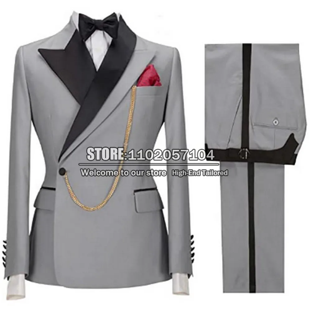 Темно-синие деловые мужские костюмы одежда для жениха блейзеры набор из 2