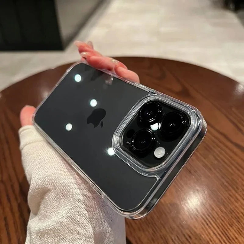 Прозрачный противоударный жесткий акриловый чехол для iPhone 15 14 13 12 Mini 11 Pro XS Max X XR 7 8