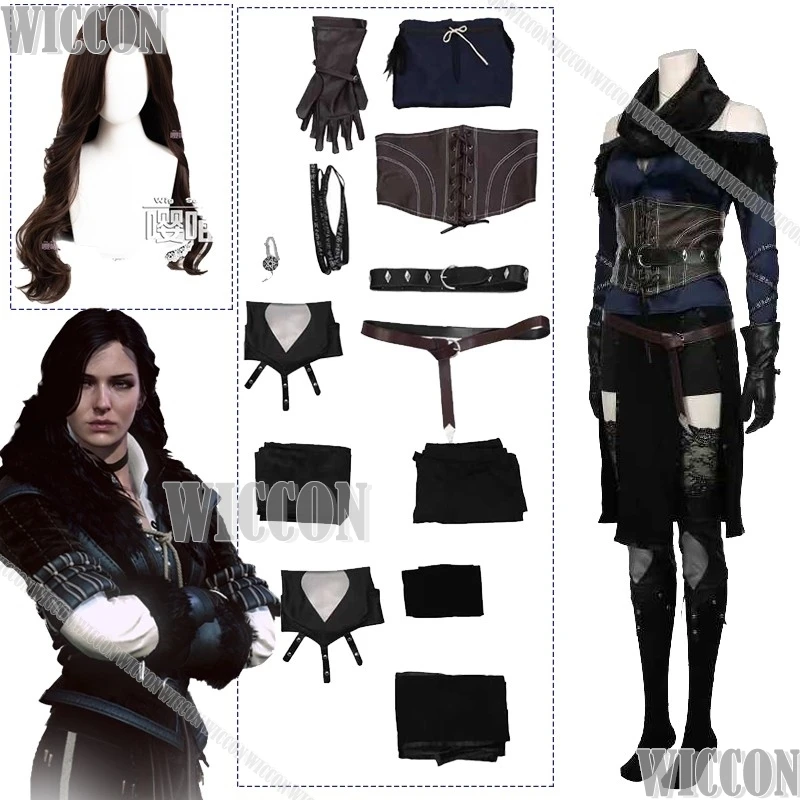 Фото Witcher3 Yennefer of Vengerberg Janka Jenny, одежда для косплея, игра на Хэллоуин, женская униформа для взрослых, брючный костюм, парик, наряд Comic Con №2