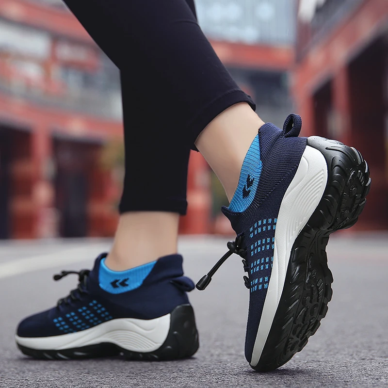 Height Increase Running Shoes Women Casual Sock Shoes Ladies Outdoor Sneakers Thick Sole Summer Walking Shoes Jogging Trainers