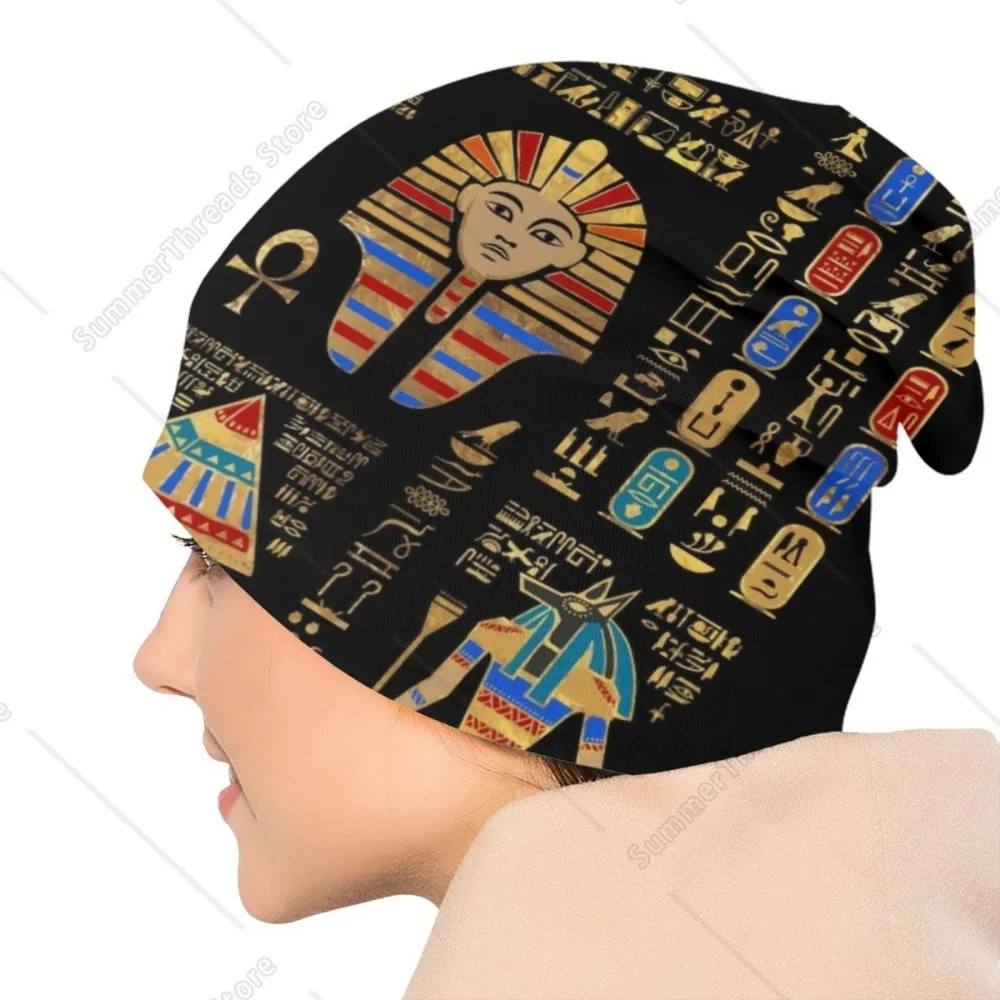 Пользовательские египетские иероглифы божества Бог капот шапки уличная вязаная