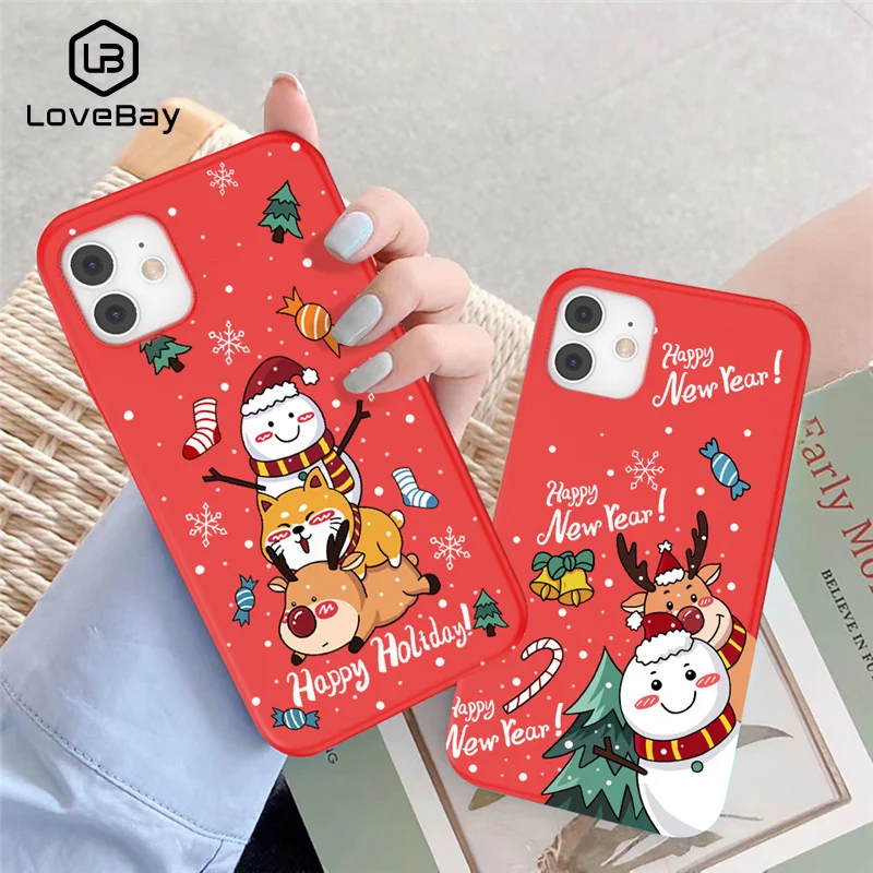 

Чехол Lov Christmas Elk ДЛЯ iPhone 12 Pro Max 11 Pro Max XS Max XR X 6 6S 7 8 Plus 5 5S SE 2020 13 Pro Max, мультяшный мягкий чехол