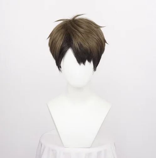 Волейбол Wakatoshi Ushijima Короткий Camel Ombre Термостойкий аниме косплей парик + шапочка