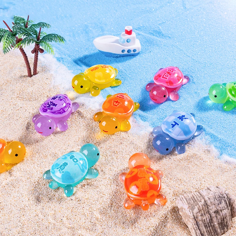 Мультяшная милая светящаяся удача богатство черепаха аквариум миниатюрная