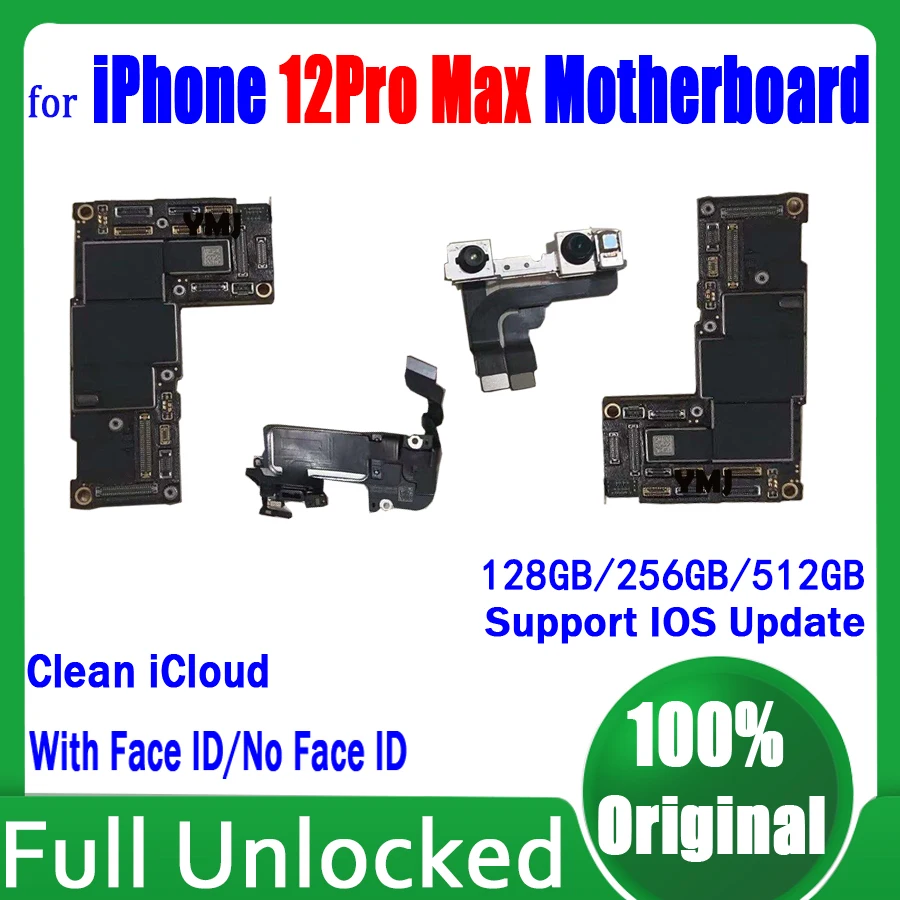 

Factory Unlocked For iphone 12 Pro max Motherboard Original Full Chips for iphone 12Pro max Mainboard Plate Support 5G Network