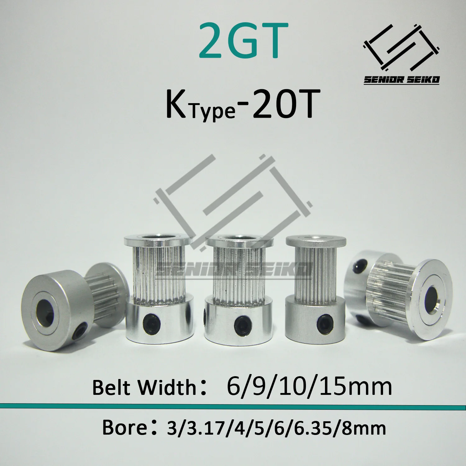 

Зубчатый шкив 2GT 20 зубьев 2GT шириной 6 мм 9 мм 10 мм 15 мм 2GT 20 T, отверстие 3/3.17/4/5/6/6.35/8 мм для 3D-принтера, запчасти с ЧПУ