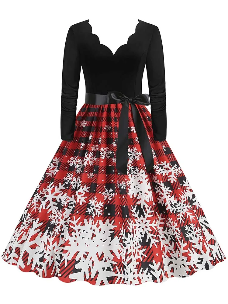 Женское винтажное рождественское платье