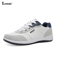 outdoor male fashion running shoes mens pu leather lace up wear resistant sports shoes casual jogging walking business sneakers