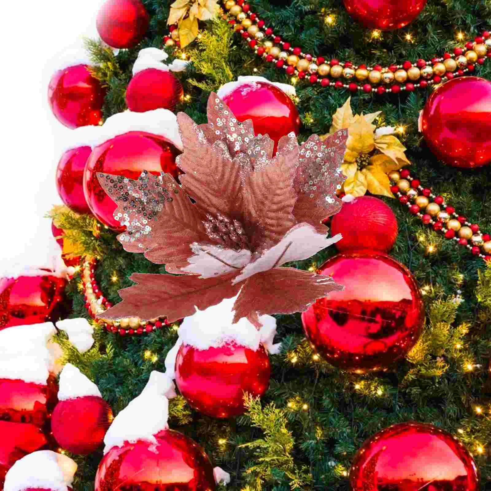 Декор гирлянды искусственный рождественский цветок ворс пуансеттия для
