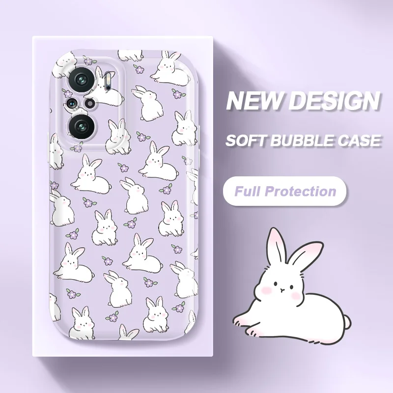 

Bubble Case for Xiaomi Redmi K40 K30 Pro Zoom Plus Ultra K30i Racing 11i Mi 11X Pro Poco F3 F2 Pro X2 Flower Rabbit Phone Cover
