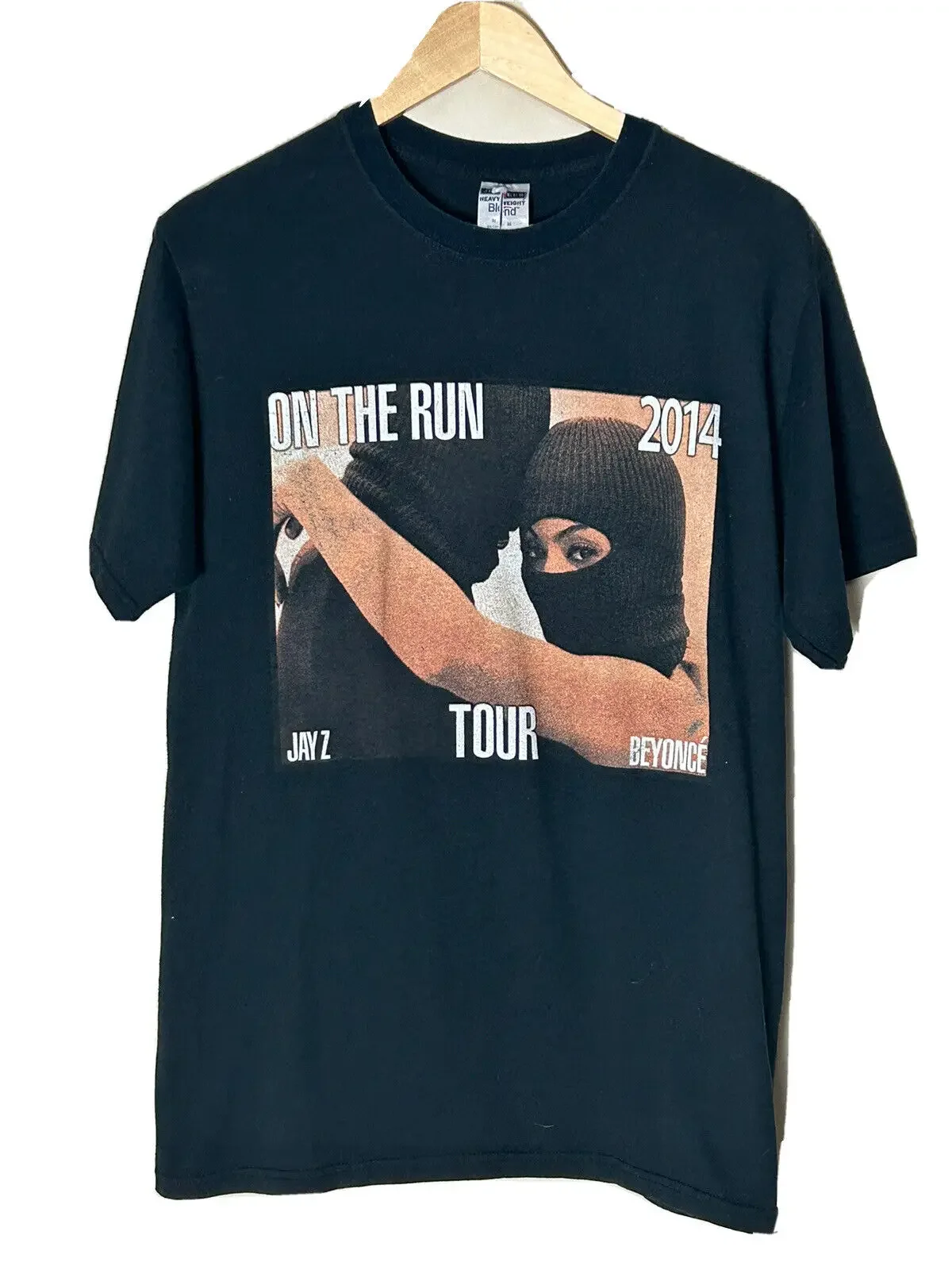 Рубашка Jay Z для бега Beyonce 2014 с коротким рукавом и круглым вырезом черная м