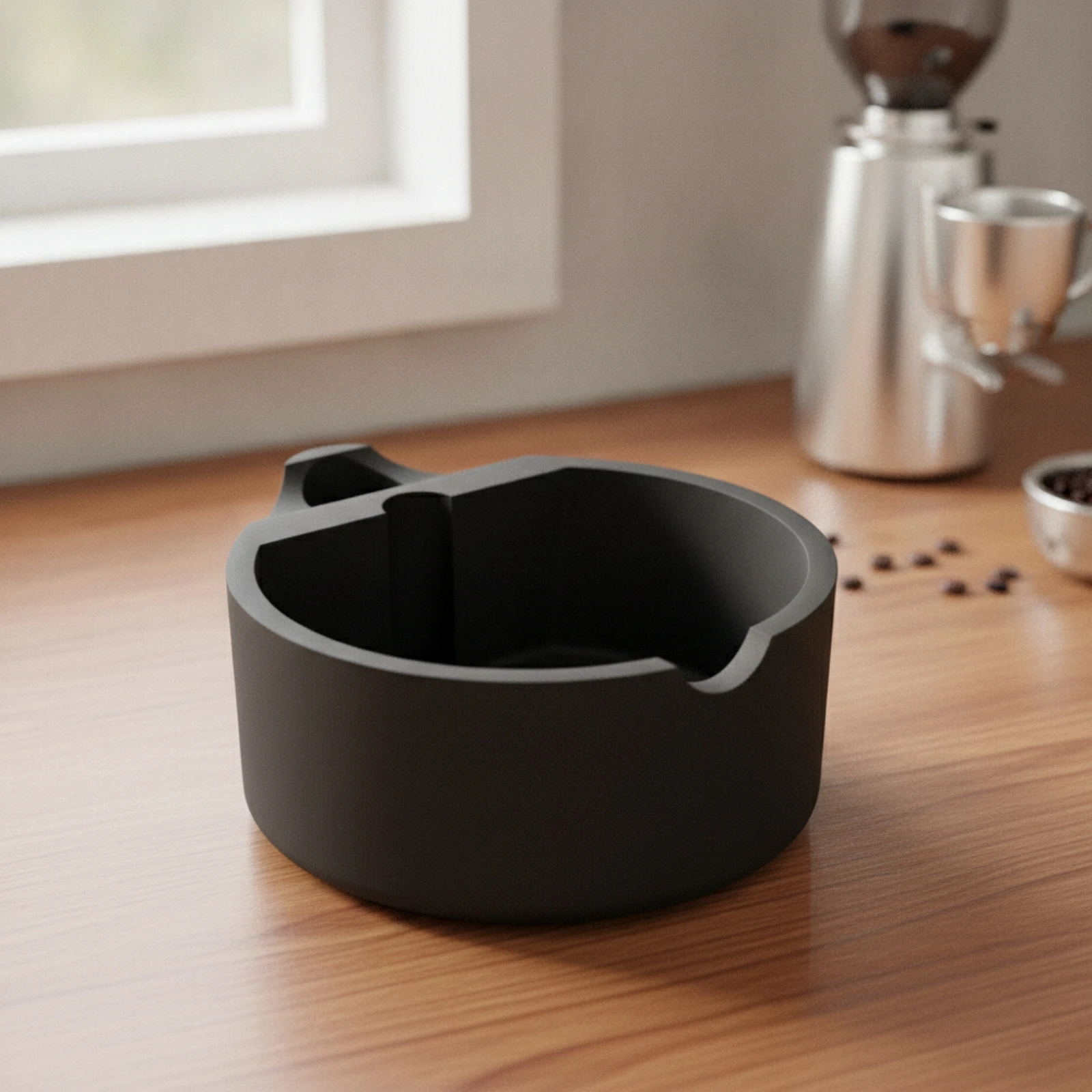 Компактный контейнер для кофейной гущи Espresso Knock Box с длинной ручкой, долговечный и устойчивый аксессуар для барист и кафе (art.: 3920db8d2609c) - 3920db8d2609c