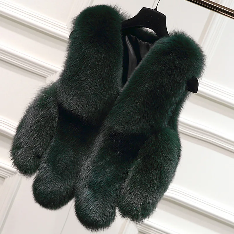 

Faux Fur Vest Women's 2022 New Imitation Fox Fur Vest Vest Ladies Stitching Short Fur Coat