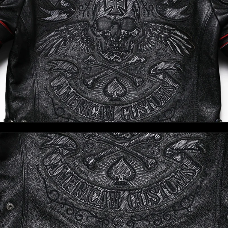 Черная весенняя кожаная куртка для мужчин в стиле панк большие размеры 6XL