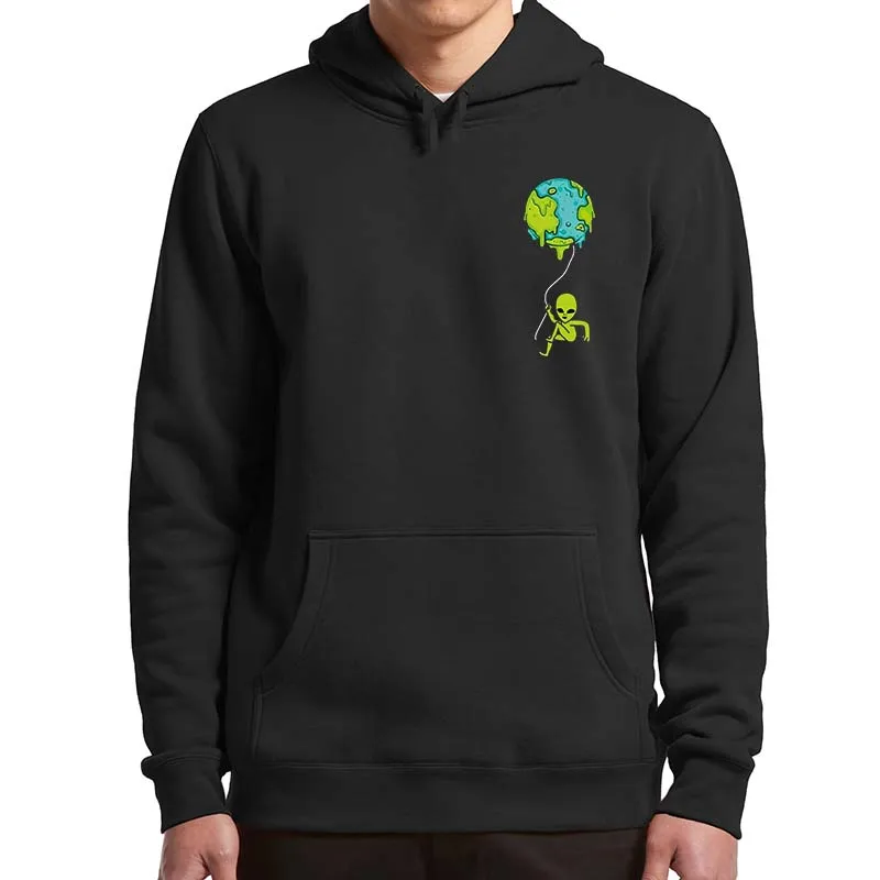 

Cute Alien To Earth Hoodies Funny Planet Space Lovers Graphic Hooded Sweatshirt Soft Unisex Oversized Casual Pullovers