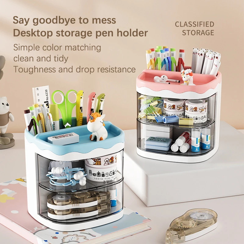 

Practical Multi-Functional Desk Organizer Pen Holder Cosmetics Storage Shelf