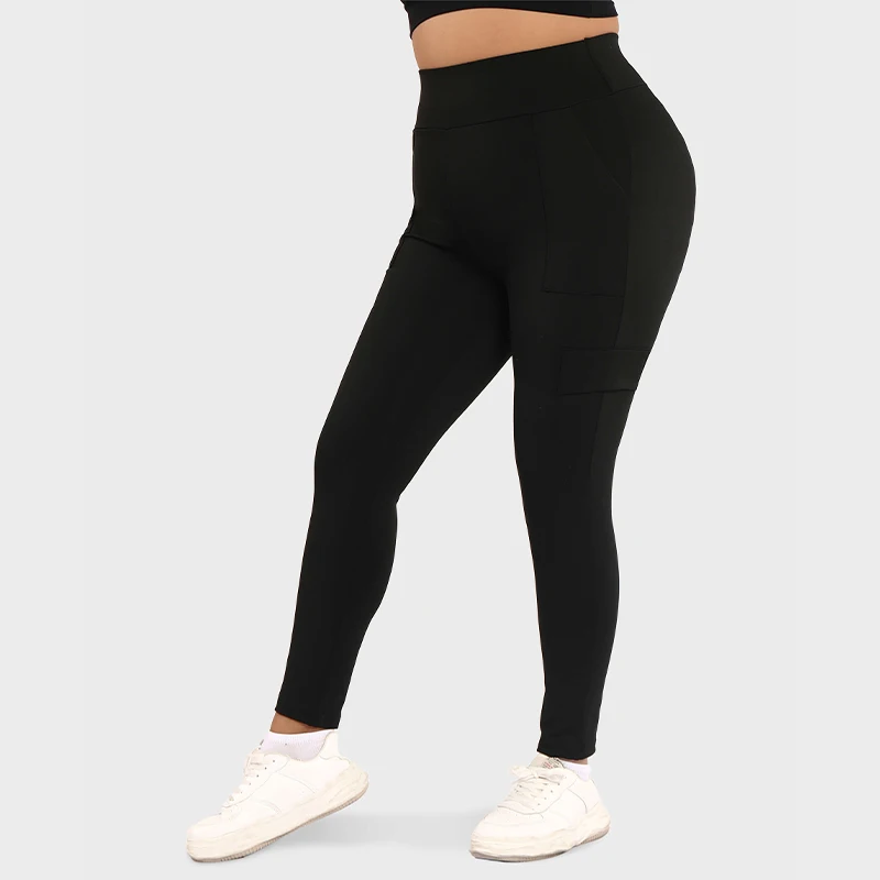 LUOYIYANG Plus Size Women's Leggings Push Up Sports Pocket Yoga Pants Gym Fitness Workout Black Clothing 2023 L-4XL