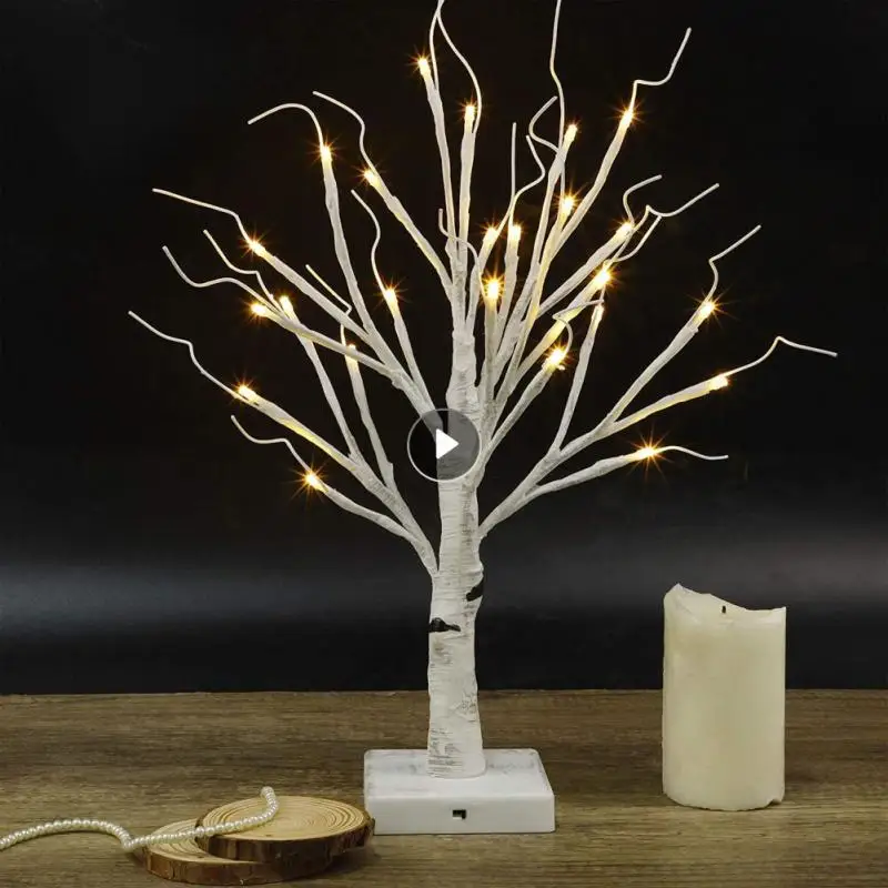 

LED Night Light Mini Christmas Twinkling Tree Garland White Birch Lamp For Holiday Home Kids Bedroom Decor Luminary Fairy Lights