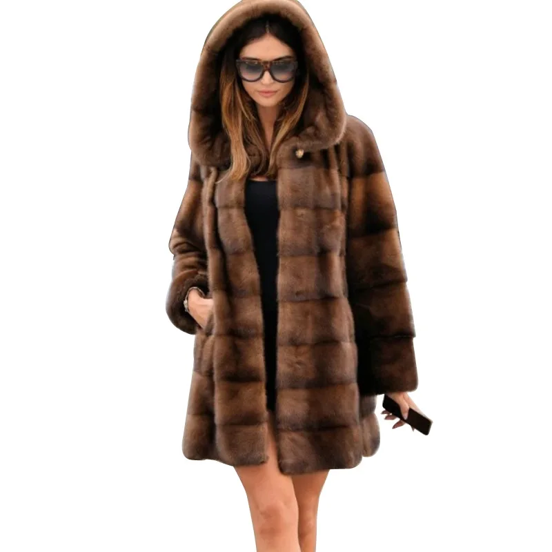 down coats traf leather jacket womenchaqueta  European stitching long sleeve short mother loose  short fur coat