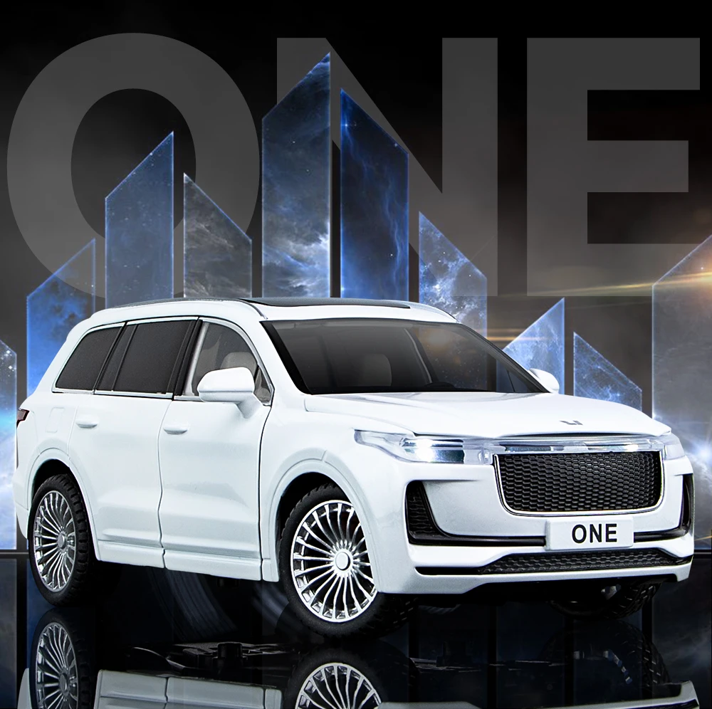 

1:24 LEADING IDEAL ONE SUV Alloy New Energy Car Model Diecast Metal Toy Vehicles Car Model High Simulation Sound Light Kids Gift