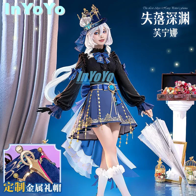 InYoYo Furina Косплей Костюм Genshin Impact The Lose Abyss Милая Униформа Игровой Хэллоуин