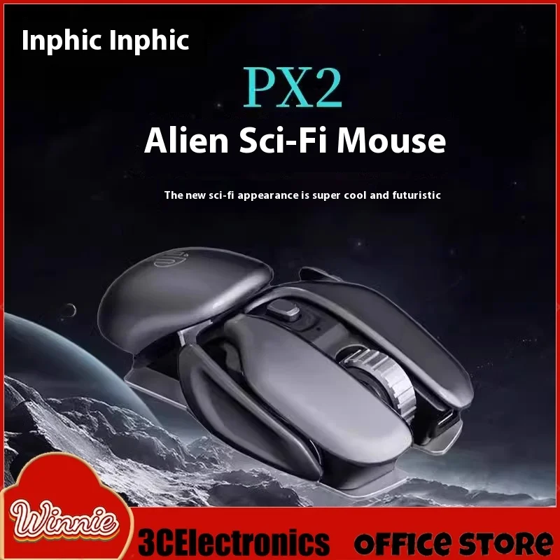 Игровая мышь Inphic PX2 с беспроводной зарядкой 1600 точек на дюйм бесшумная из