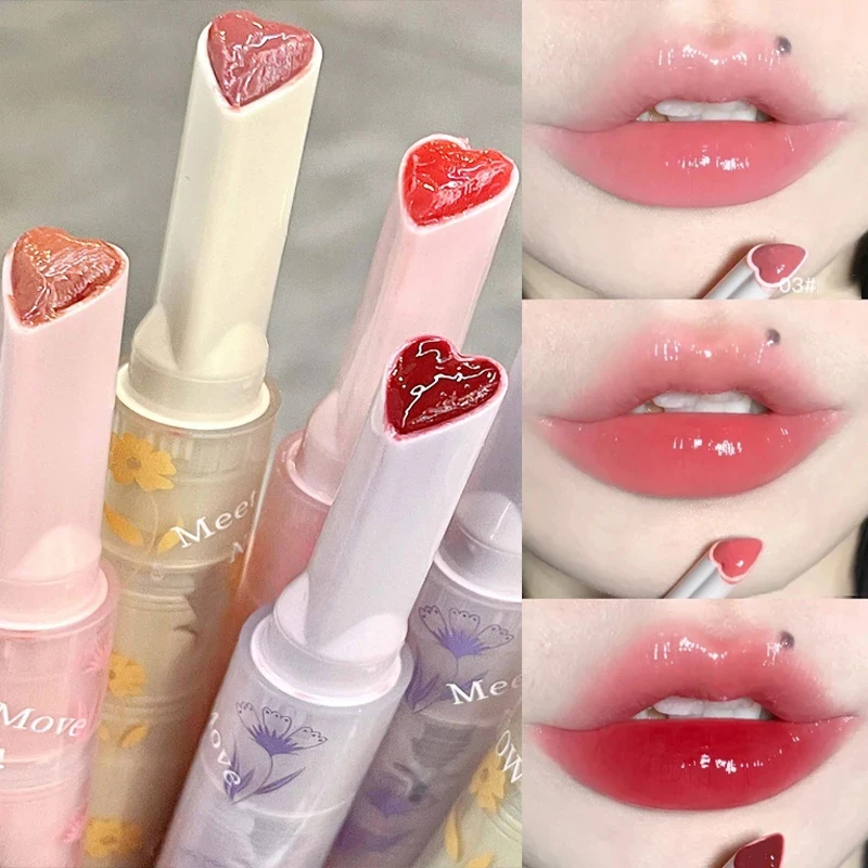 

Heart-shaped Lip Glaze Jelly Mirror Lipstick Waterproof Non-stick Cup Lip Gloss Clear Makeup Lasting Moisturizing Lipstick Pen