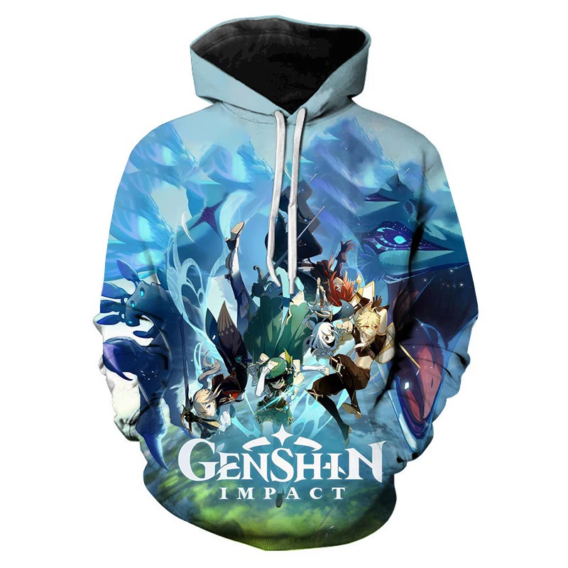 

2023 NEW Anime Genshin Impact 3D Hoodies Comic Sweatshirts Harajuku Men Women Long Sleeve Casual Hoodies Boys/Girls Streetwear