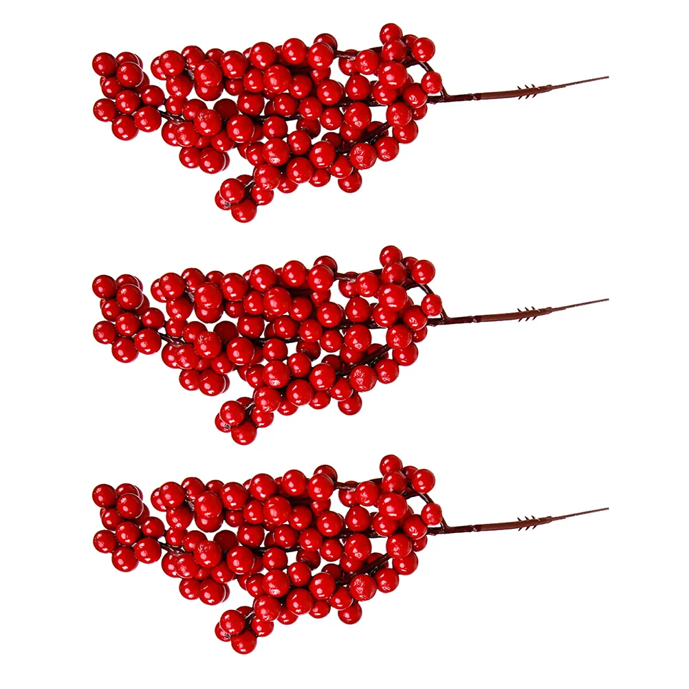 

3 Pcs Artificial Berries Lifelike Bouquet Berry Christmas DIY Plastic Fake Flower