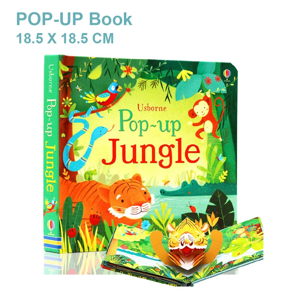 

Jungle Usborne Books Engish Pop Up 3D Flap Picture Board Book Montessori Learnig Toy Children Christmas Gift Kids Reading