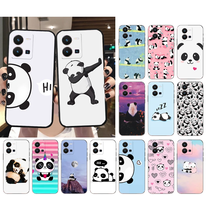 

Cartoon Panda Phone Case for VIVO Y53S Y33S Y22S Y11S Y31 Y21 Y70 Y20 Y21S Y72 Y35 Y51 Y01 V23E V21 V23 V21E Funda